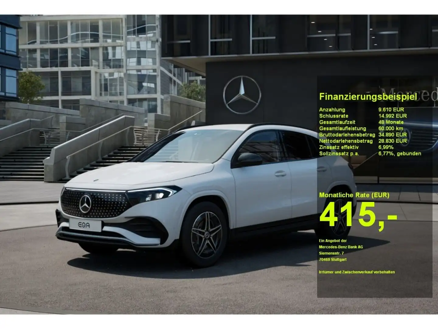 Mercedes-Benz EQA 300 4M +AMG+Night+KAMERA+AHK+Ambiente+SHZ White - 1