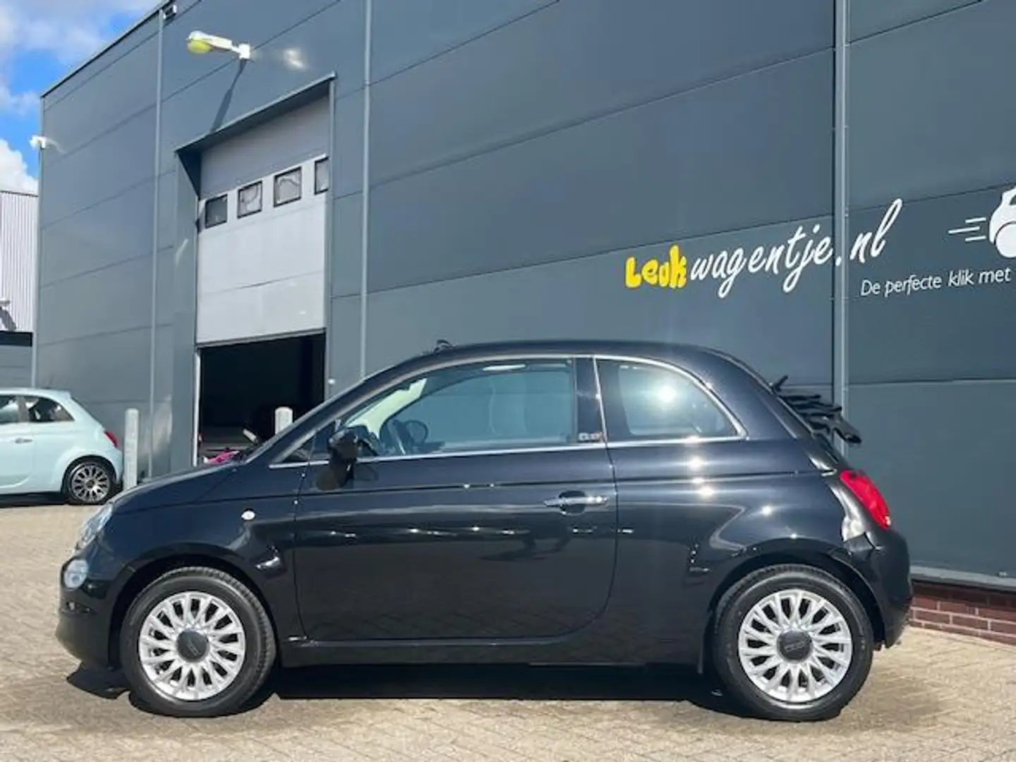 Fiat 500C 1.2 Lounge Cabrio *zwarte kap *cruise *airco Noir - 2