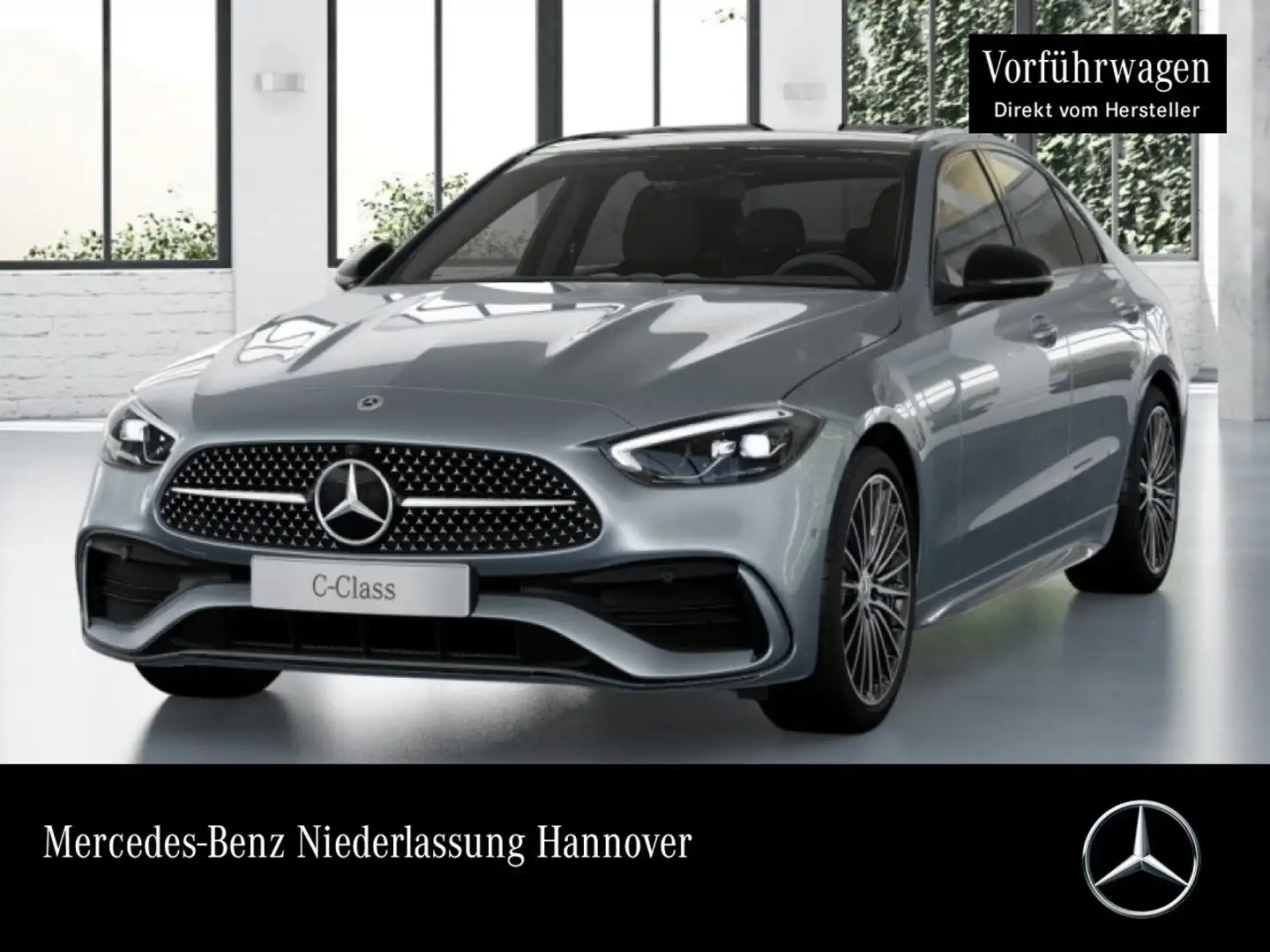 Mercedes-Benz C 200 d AMG+NIGHT+PANO+360+AHK+LED+TOTW+KEYLESS+9G Silber - 1
