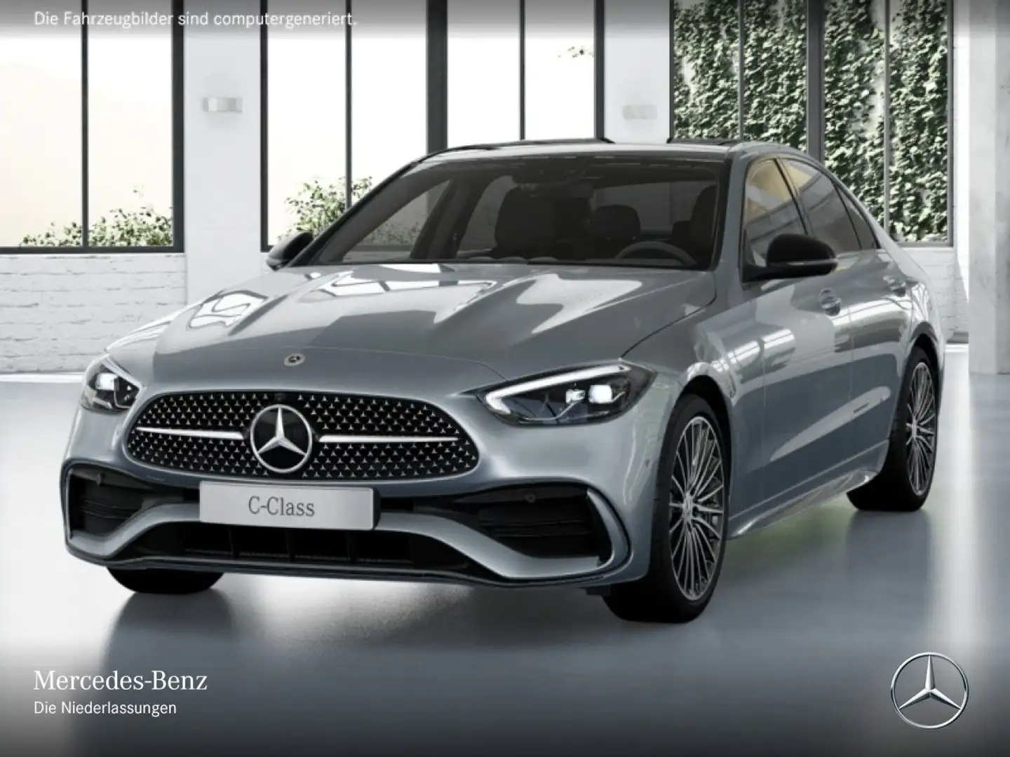 Mercedes-Benz C 200 d AMG+NIGHT+PANO+360+AHK+LED+TOTW+KEYLESS+9G Silber - 2