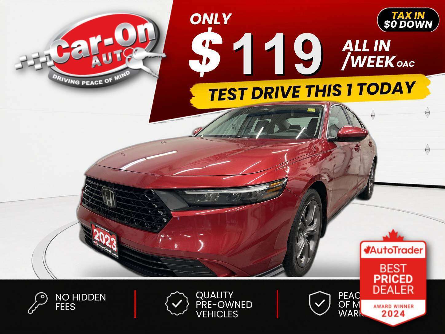 Red 2023 Honda Accord Sedan Front-Wheel Drive Automatic