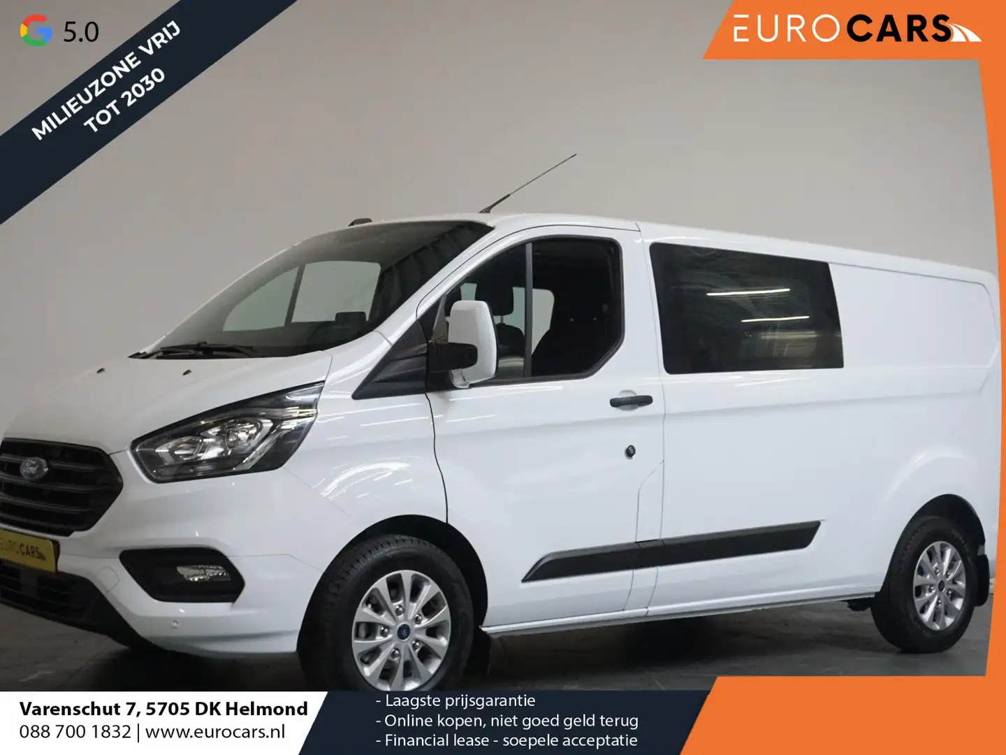 Ford Transit Custom 300 2.0 TDCI L2H1 Trend Dubbele Cabine Navi Apple Wit - 1