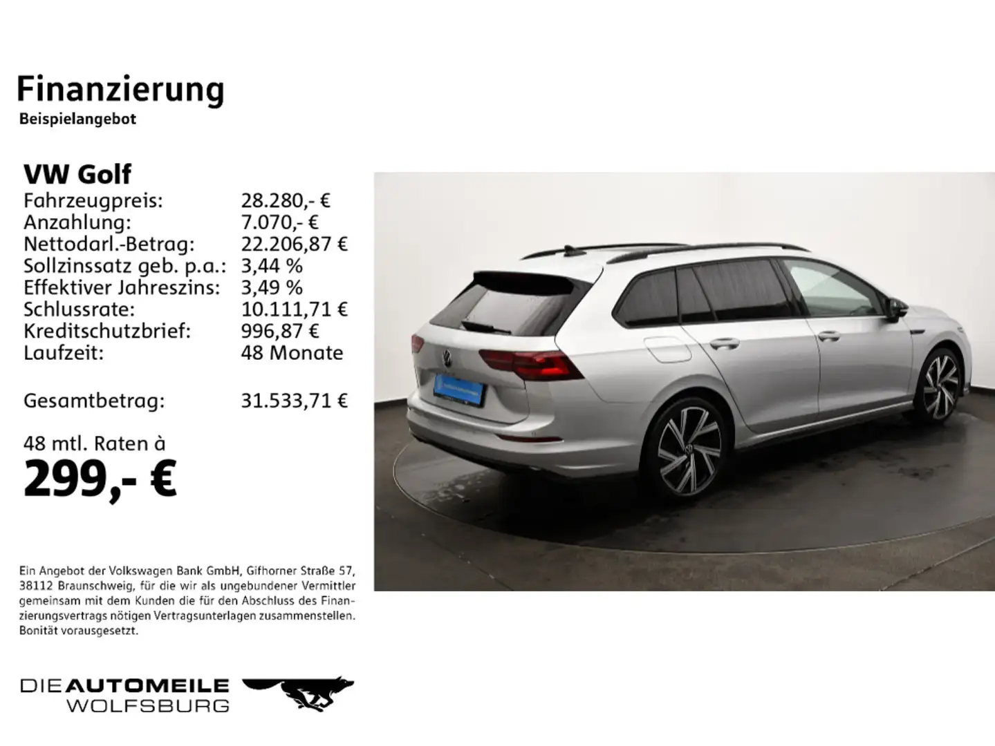 Volkswagen Golf 8 VIII Variant 2.0 TSI DSG R-Line Pano/ACC/ Silber - 2