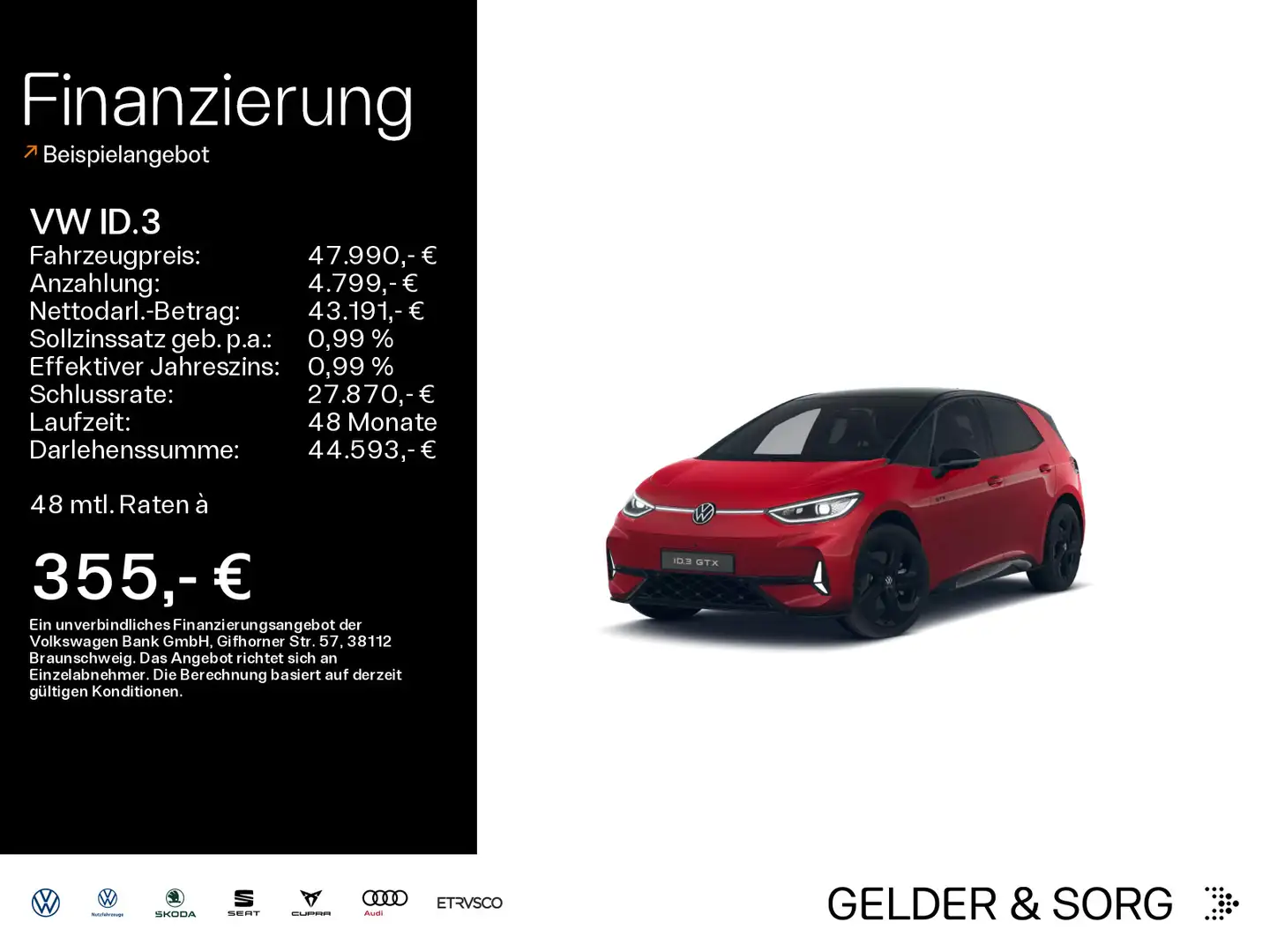 Volkswagen ID.3 GTX Performance RFK*HuD*Pano*H&K*DAB+*Navi crvena - 1
