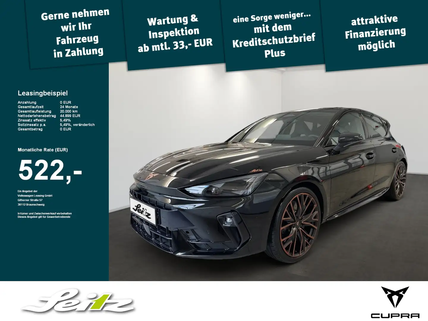 CUPRA Leon 2.0 TSI VZ *PANO*AHK*SENNHEISER*KAMERA* Zwart - 1