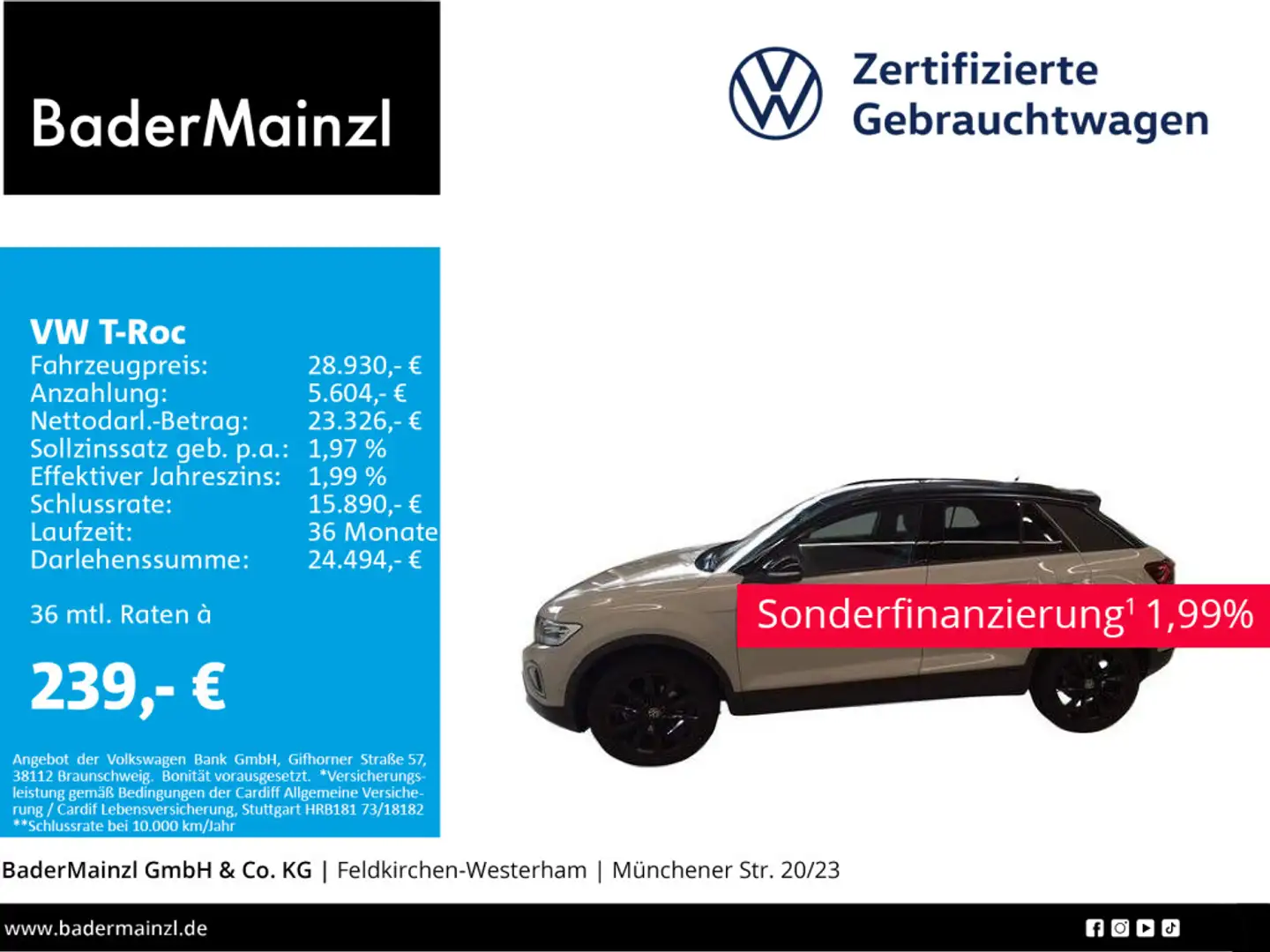Volkswagen T-Roc 1.5 TSI DSG Style AHK LED Virtual Navi ACC Grau - 1