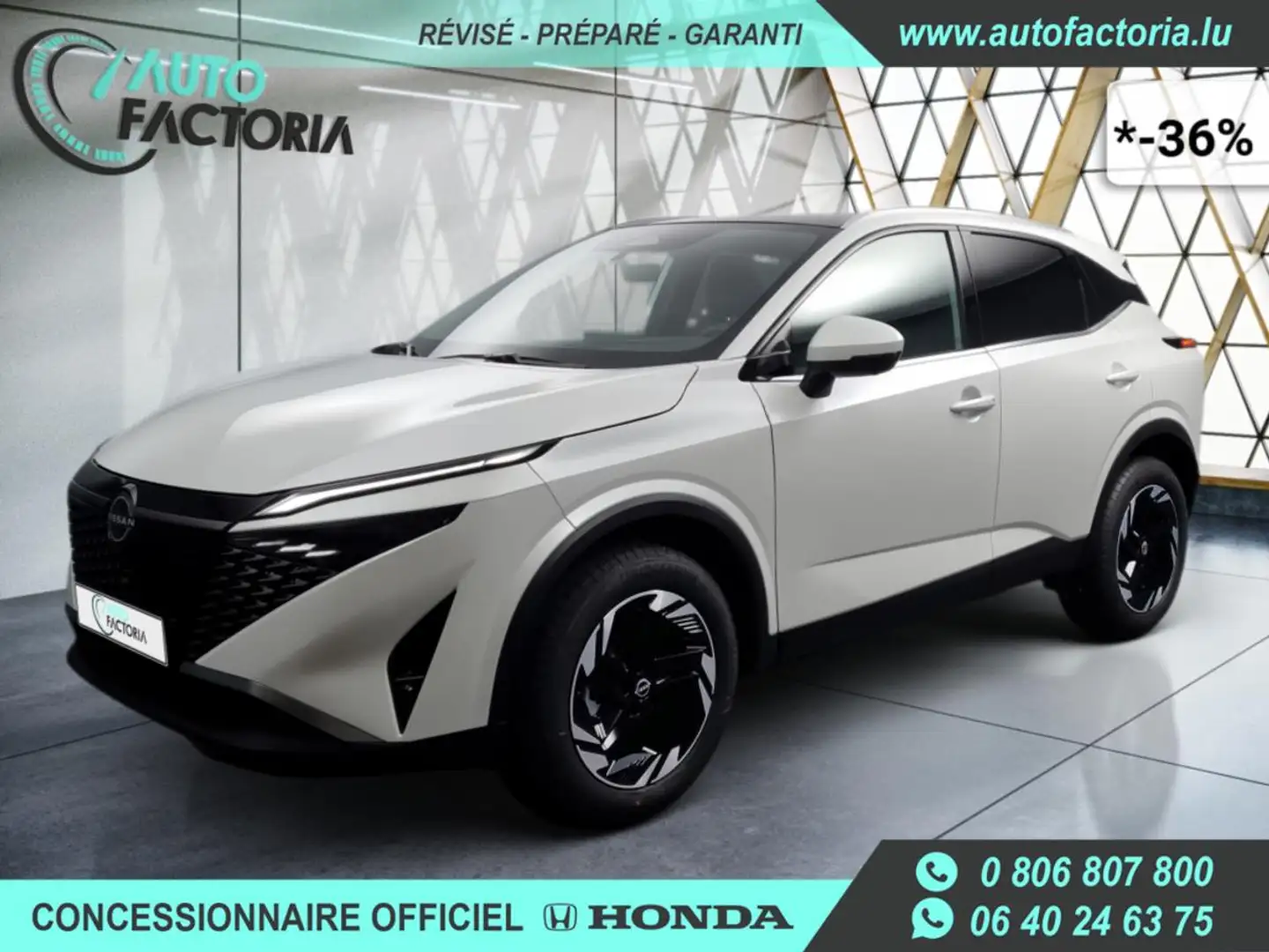 Nissan Qashqai -36% 1.3 HYB 158 BVA+T.PANO+GPS+CAM360+Opts Beżowy - 1