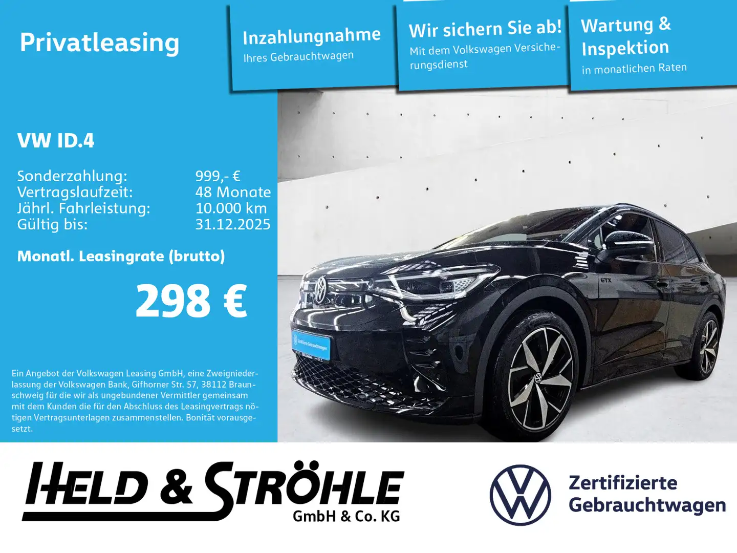Volkswagen ID.4 GTX 4M IQ-LED WÄPU 20" SPORTPAKET ACC NAVI Schwarz - 1