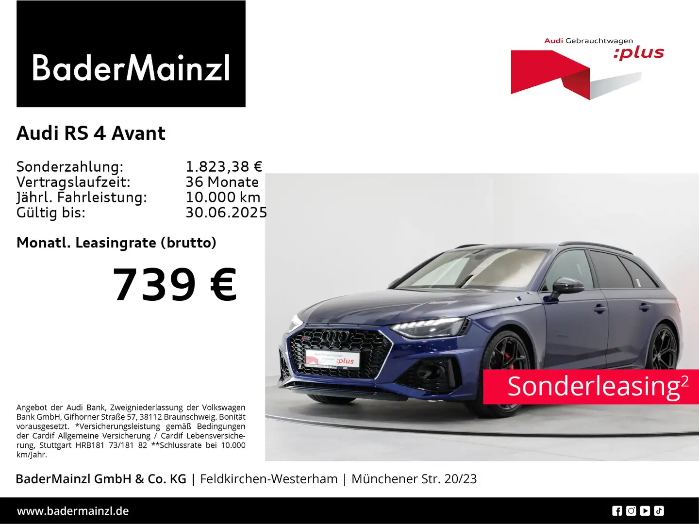 Audi RS4 Competition Plus B&O HUD RS-Abgas Kam Bleu - 1