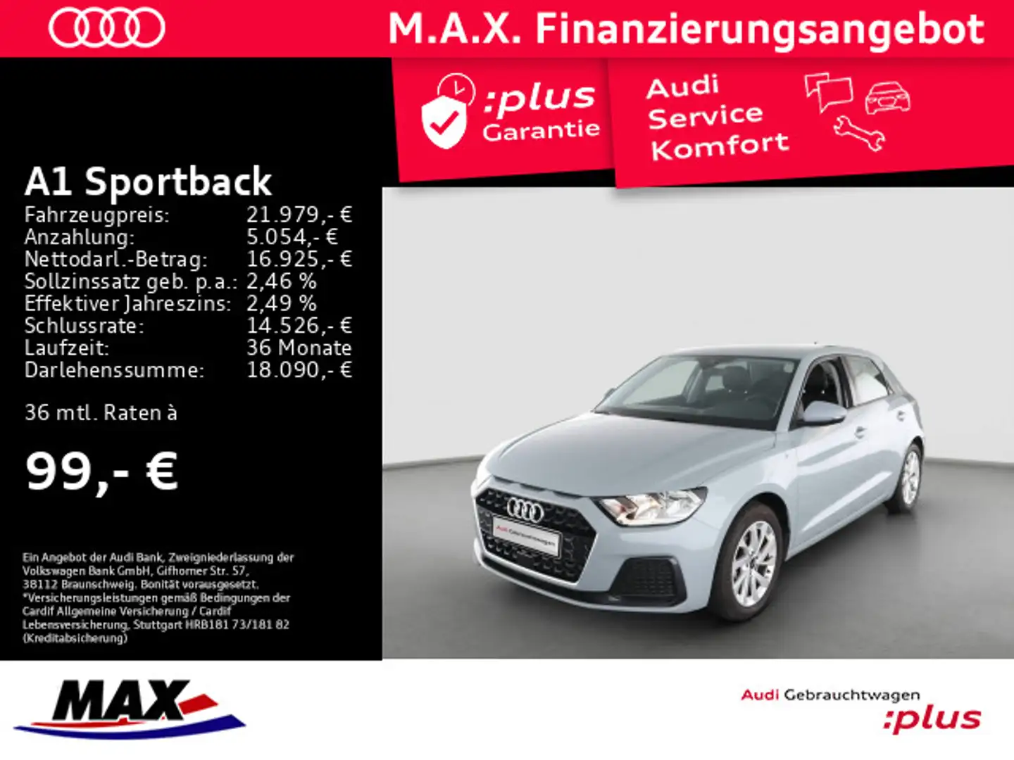 Audi A1 25 TFSI ADVANCED APP+VCP+EPH+DAB+ Grau - 1