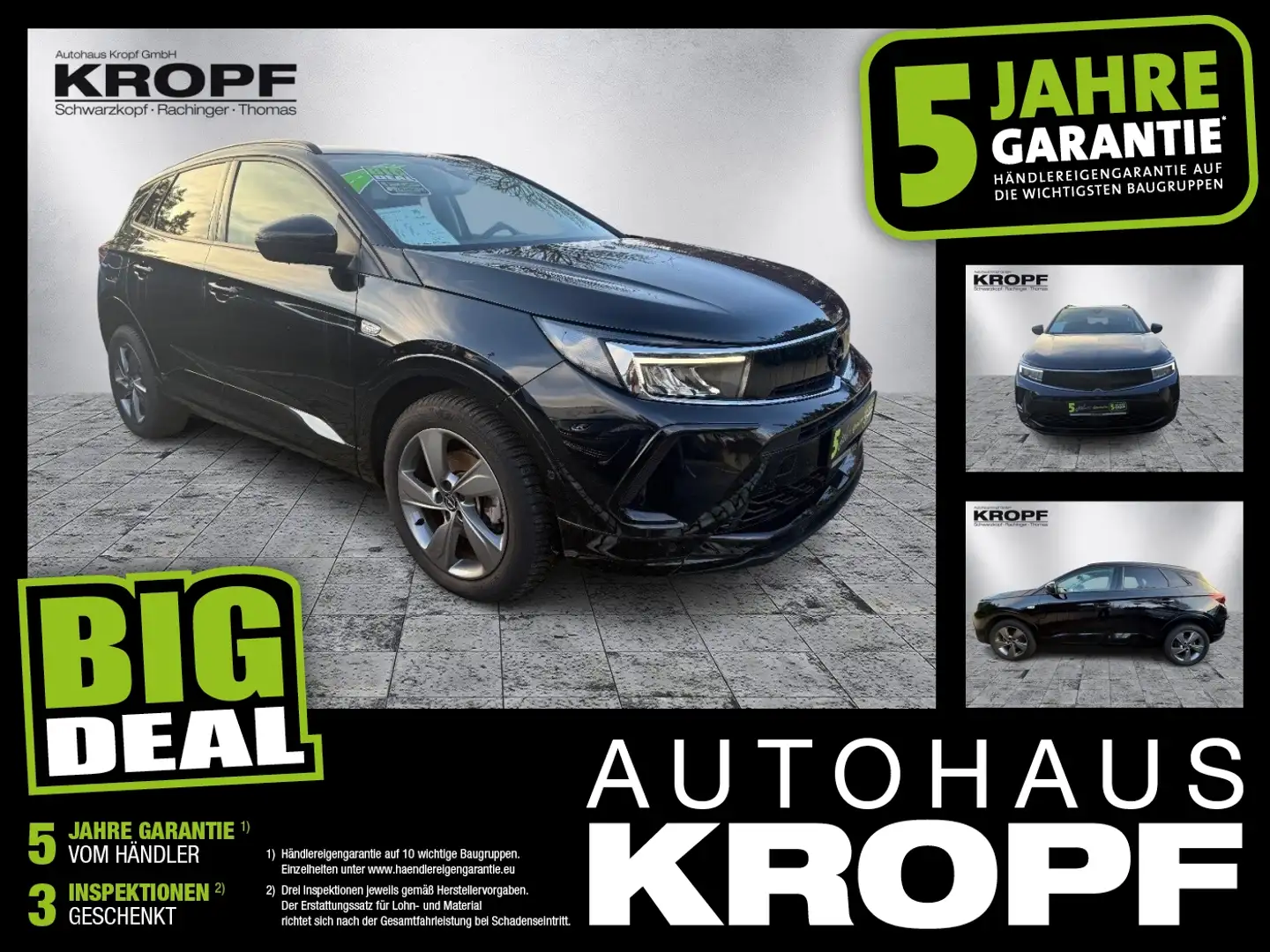 Opel Grandland 1.2 Turbo GS Line AlcantaraSHZLMab2,99% Schwarz - 1