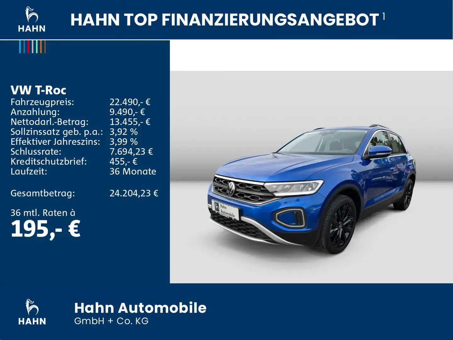 Volkswagen T-Roc 1.5 TSI Life Navi LED ACC CAM Einparkh Blau - 2