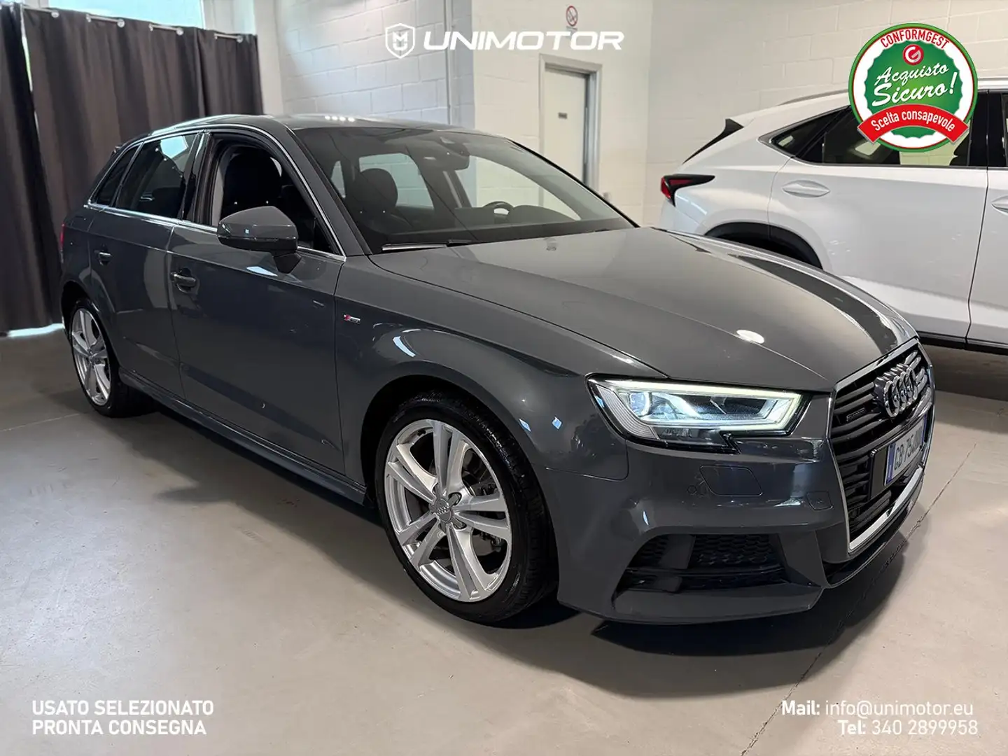 Audi A3 Sportback 40 2.0 TDI S line quattro 184cv S-tronic Grigio - 1