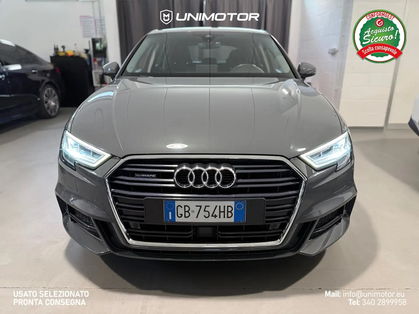 Audi A3 Sportback 40 2.0 TDI S line quattro 184cv S-tronic Grigio - 2