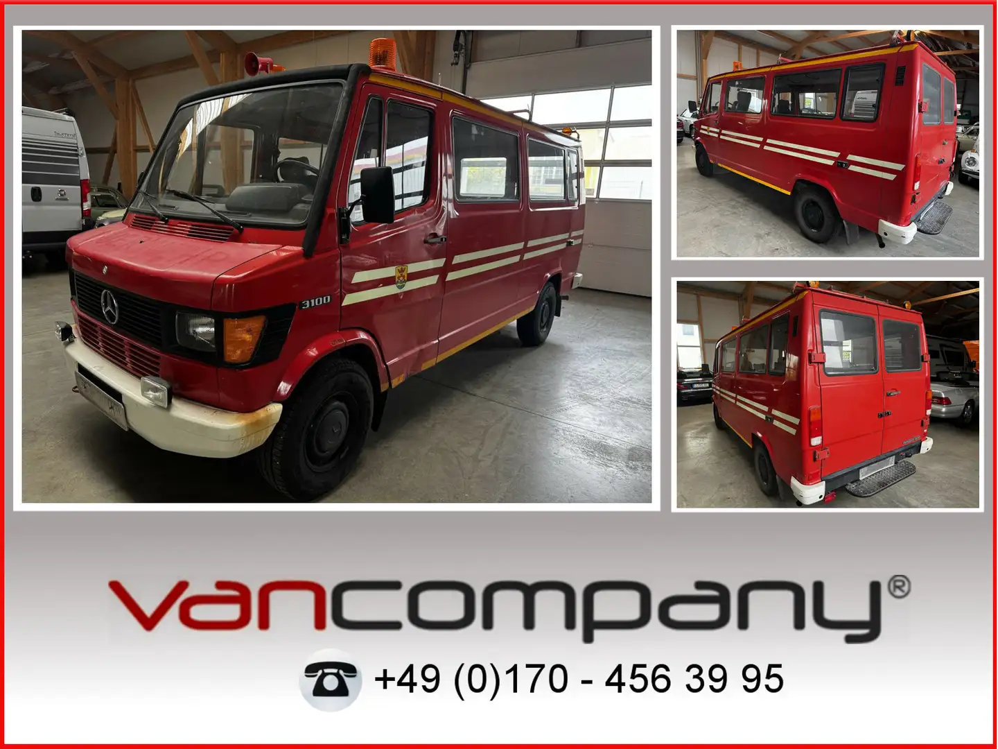 Mercedes-Benz T1 310 D Bremer Kombi Feuerwehr1. Hand Rot - 1