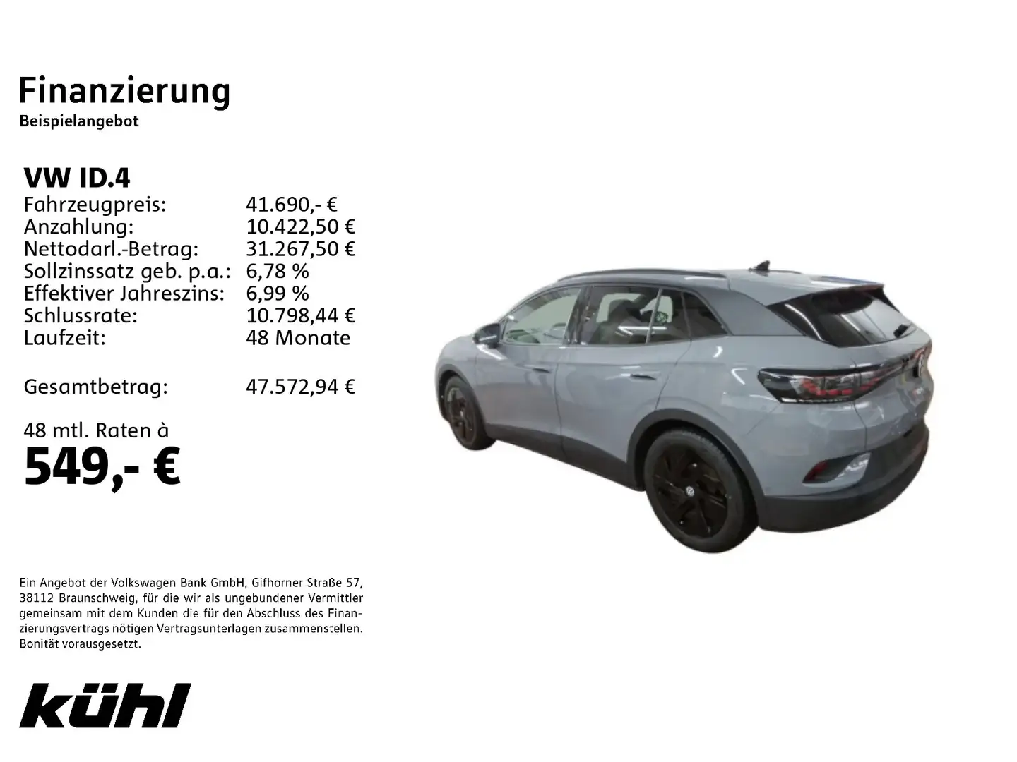 Volkswagen ID.4 Pro IQ.Light/ACC/HuD/360°/App/Navi/AHK Grau - 2