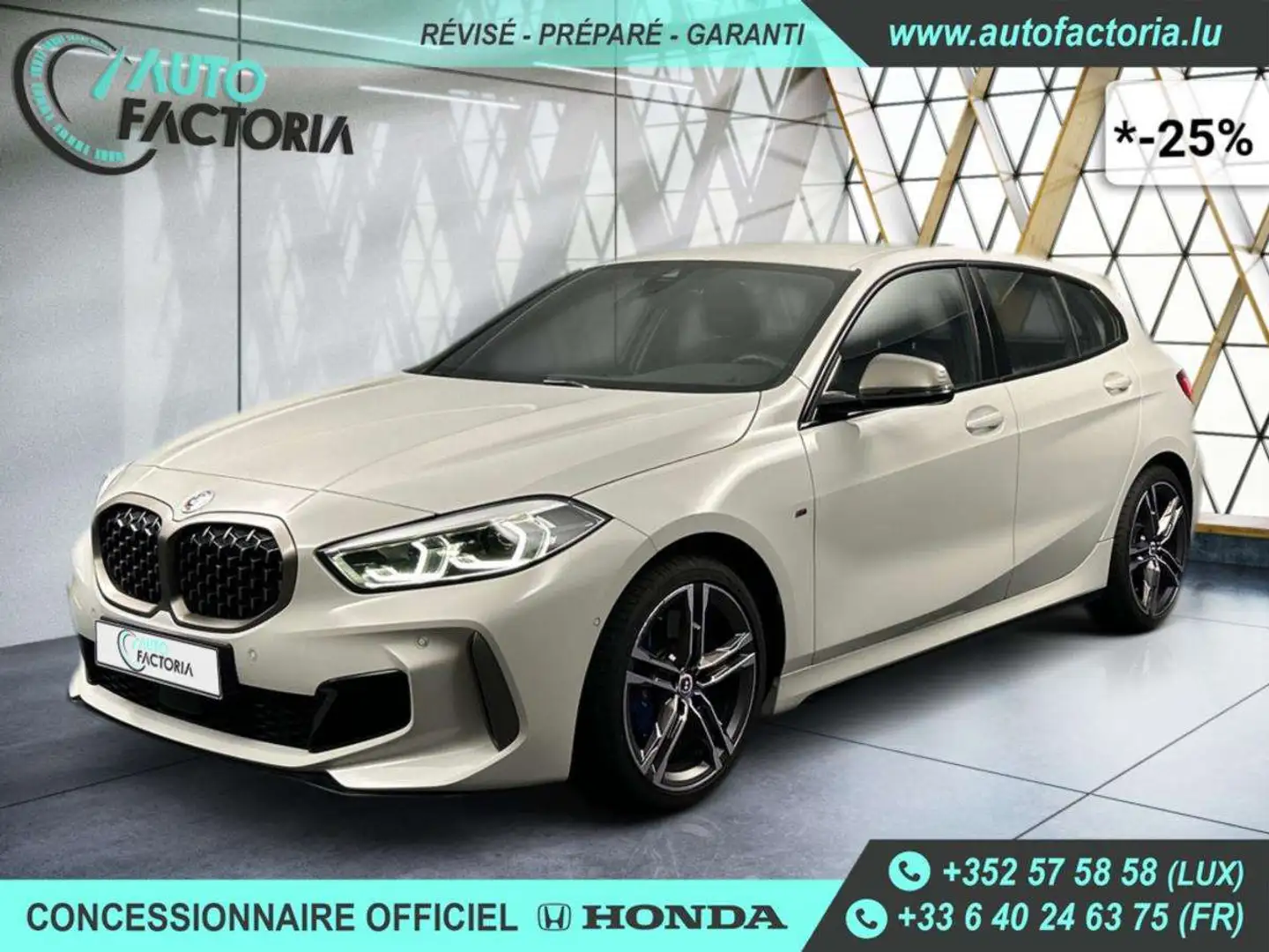 BMW 135 -25% M 135I 306cv BVA8 4x4+GPS+PARK ASSIST+Options Beige - 1