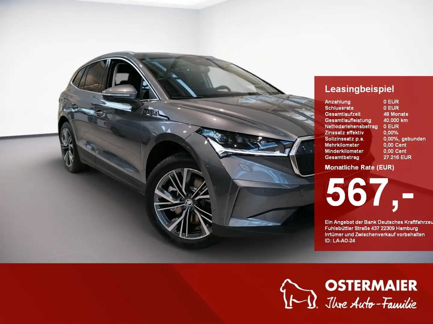 Skoda Enyaq 85 Suite NAV.MATRIX.KAM.TRAVEL.WÄRME-P.AHK.CSS.SHZ Grau - 1