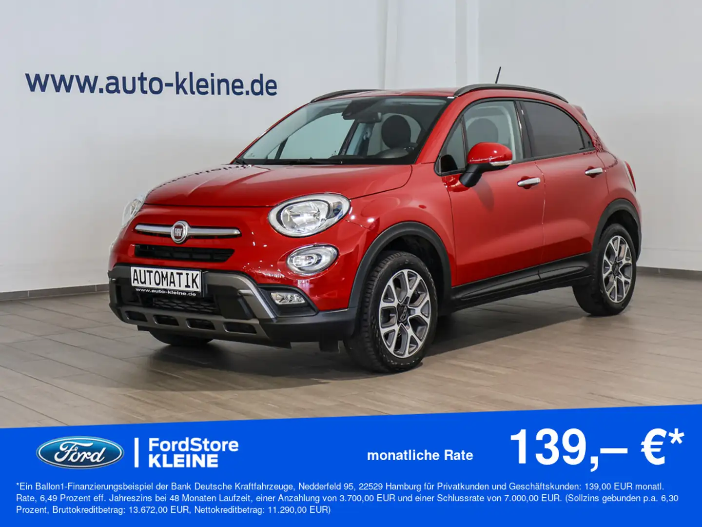 Fiat 500X 1.4 Cross Automatik Rot - 1