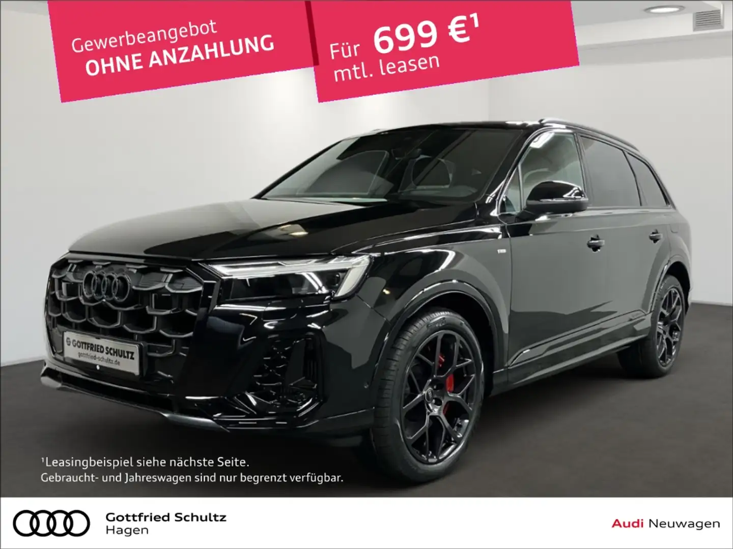 Audi Q7 S line business TFSI e quattro AHK+Pano+Matrix+Amb Negru - 1