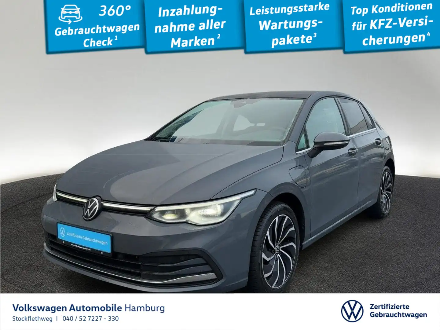 Volkswagen Golf VIII 1.4 e Style DSG Navi Pano CarPlay ACC Grau - 1
