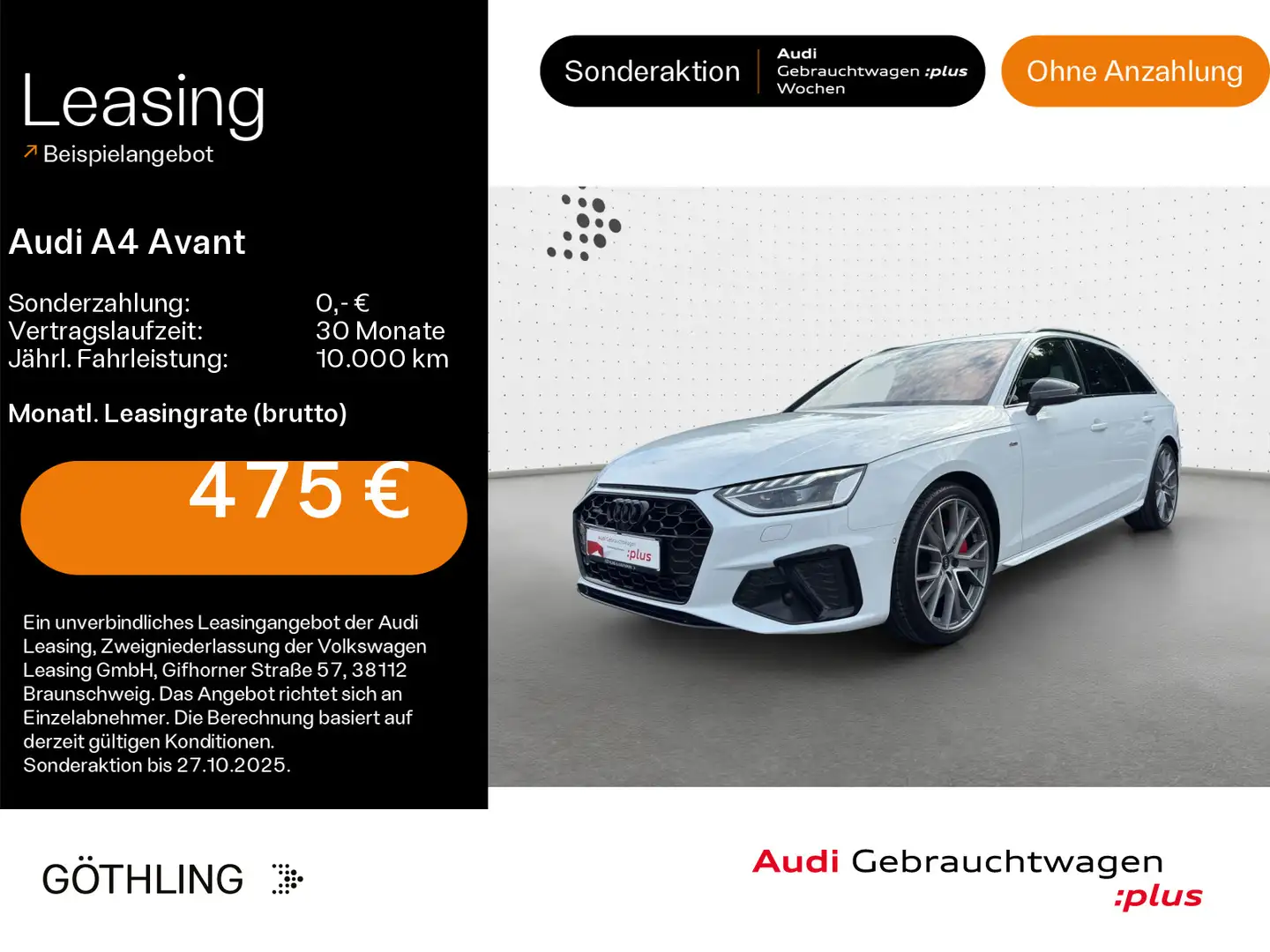 Audi A4 45 TFSI qu 2x S line S tro*B&O*HUD*Pano Weiß - 1