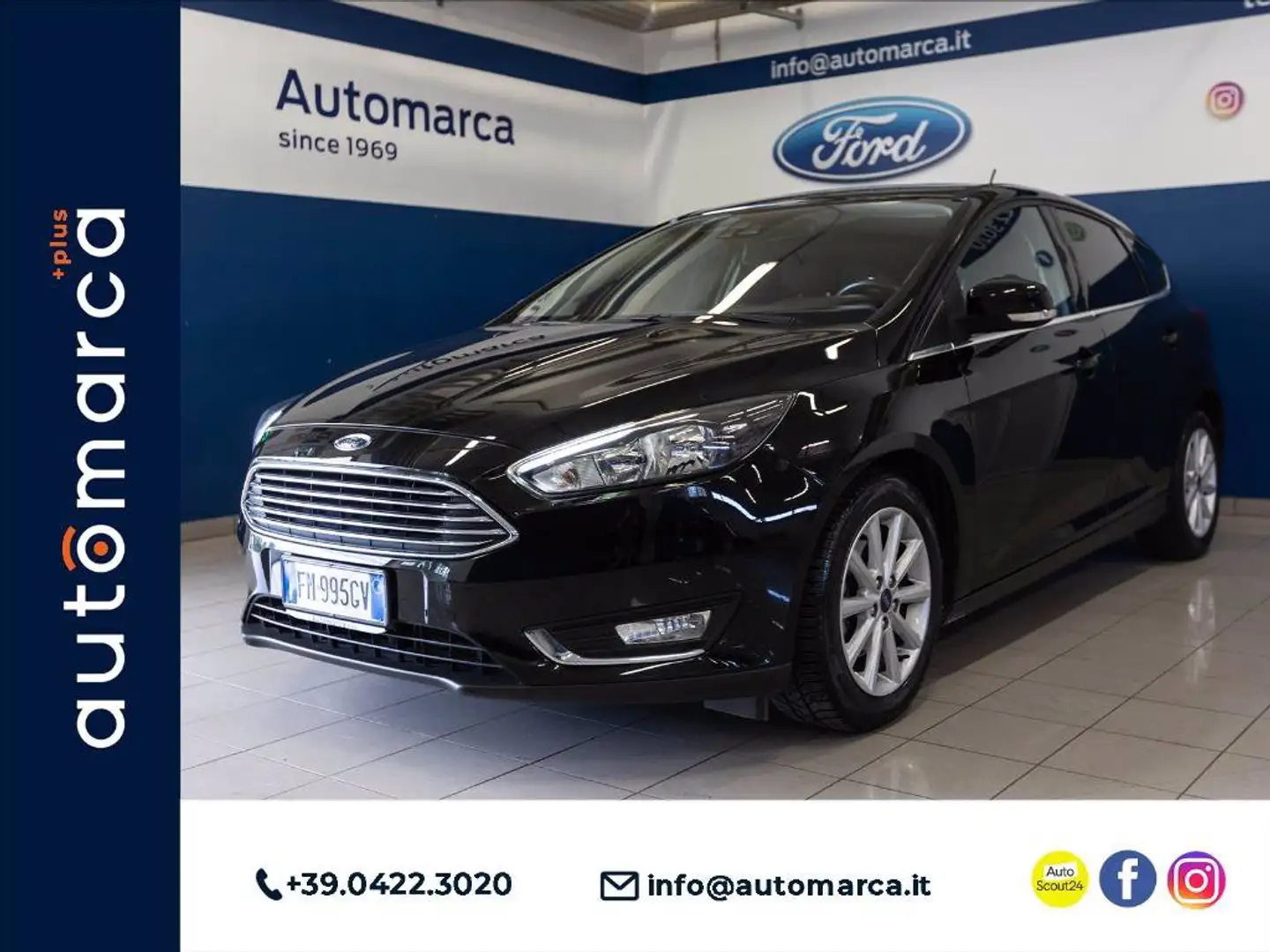 Ford Focus 5p 1.0 ecoboost Titanium s&s 125cv my17 Zwart - 1