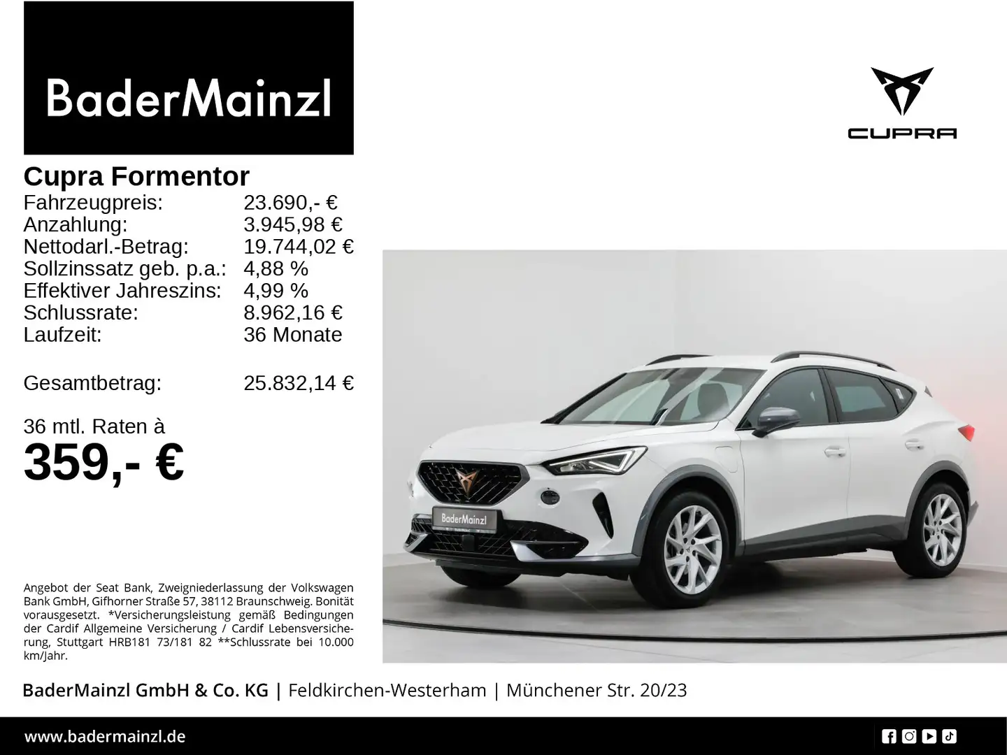 CUPRA Formentor 1.4 e-Hybrid DSG AHK LED SHZ LenkHeiz Weiß - 1