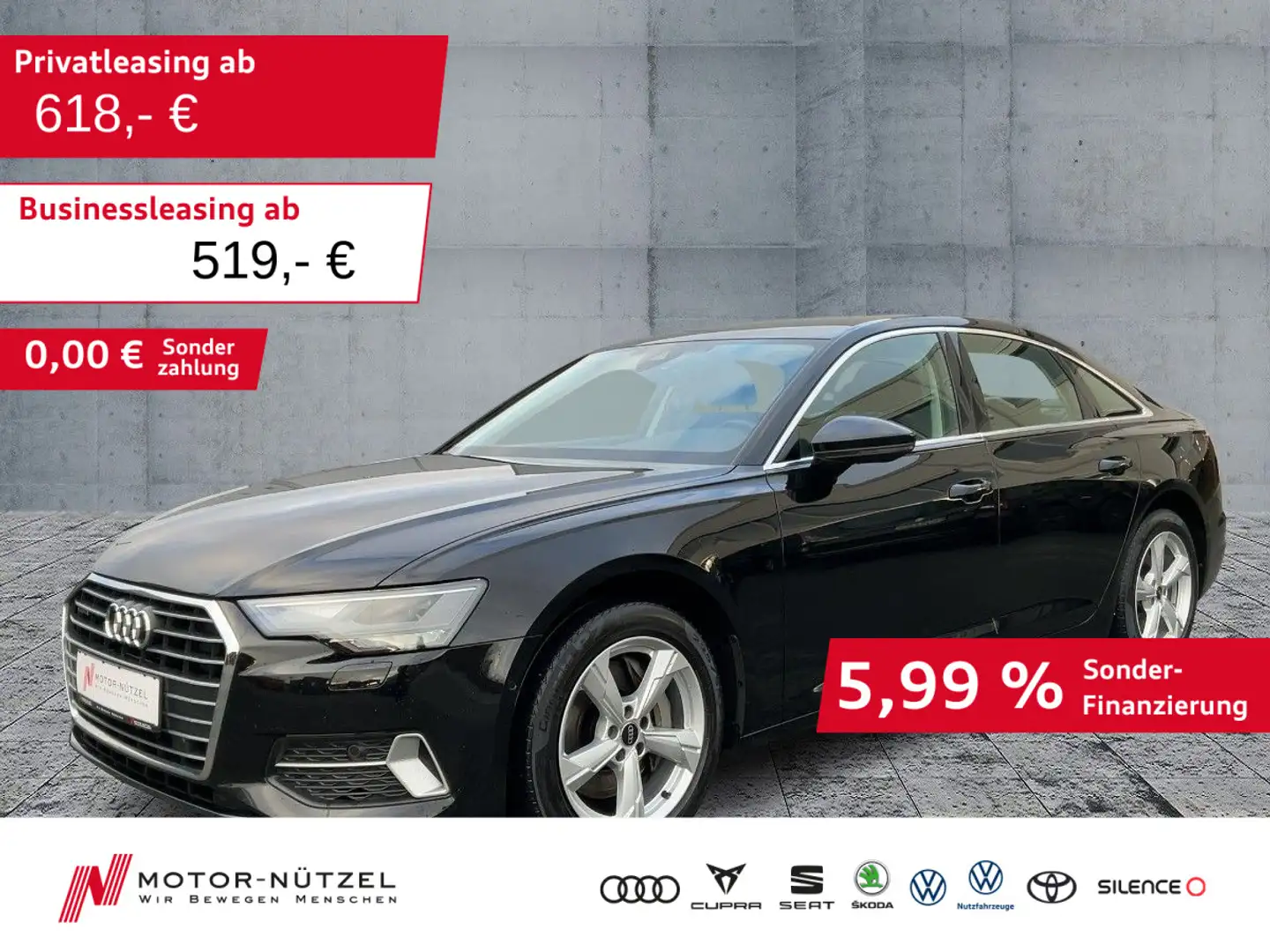 Audi A6 50 TDI QU SPORT LED+NAV+B&O+PDC+AHK Schwarz - 1