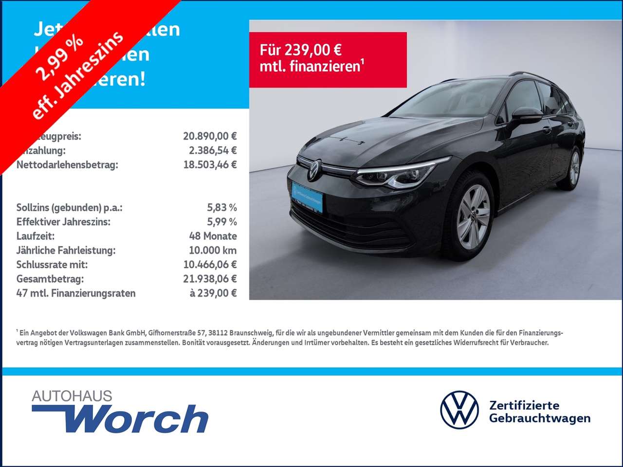 Volkswagen Golf Variant 2024 — VIII Variant 1.0 TSI NAVI+ALU+CarPlay+ACC+