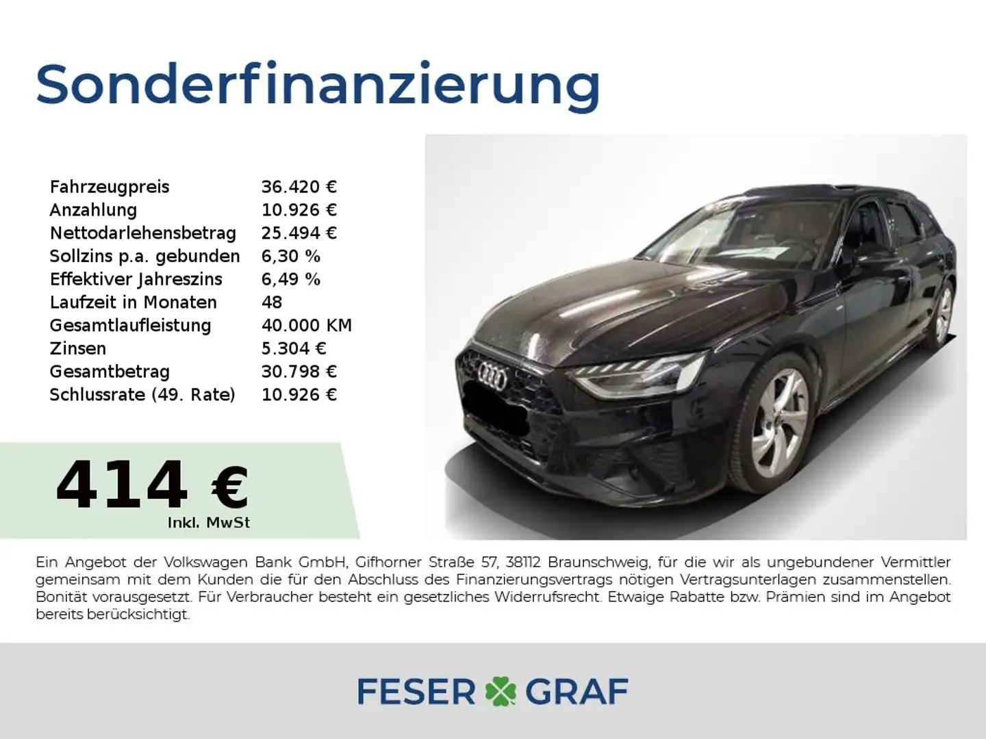 Audi A4 Avant 45 TFSI qu S Line Int Pano,Leder,LED,Navi Schwarz - 1