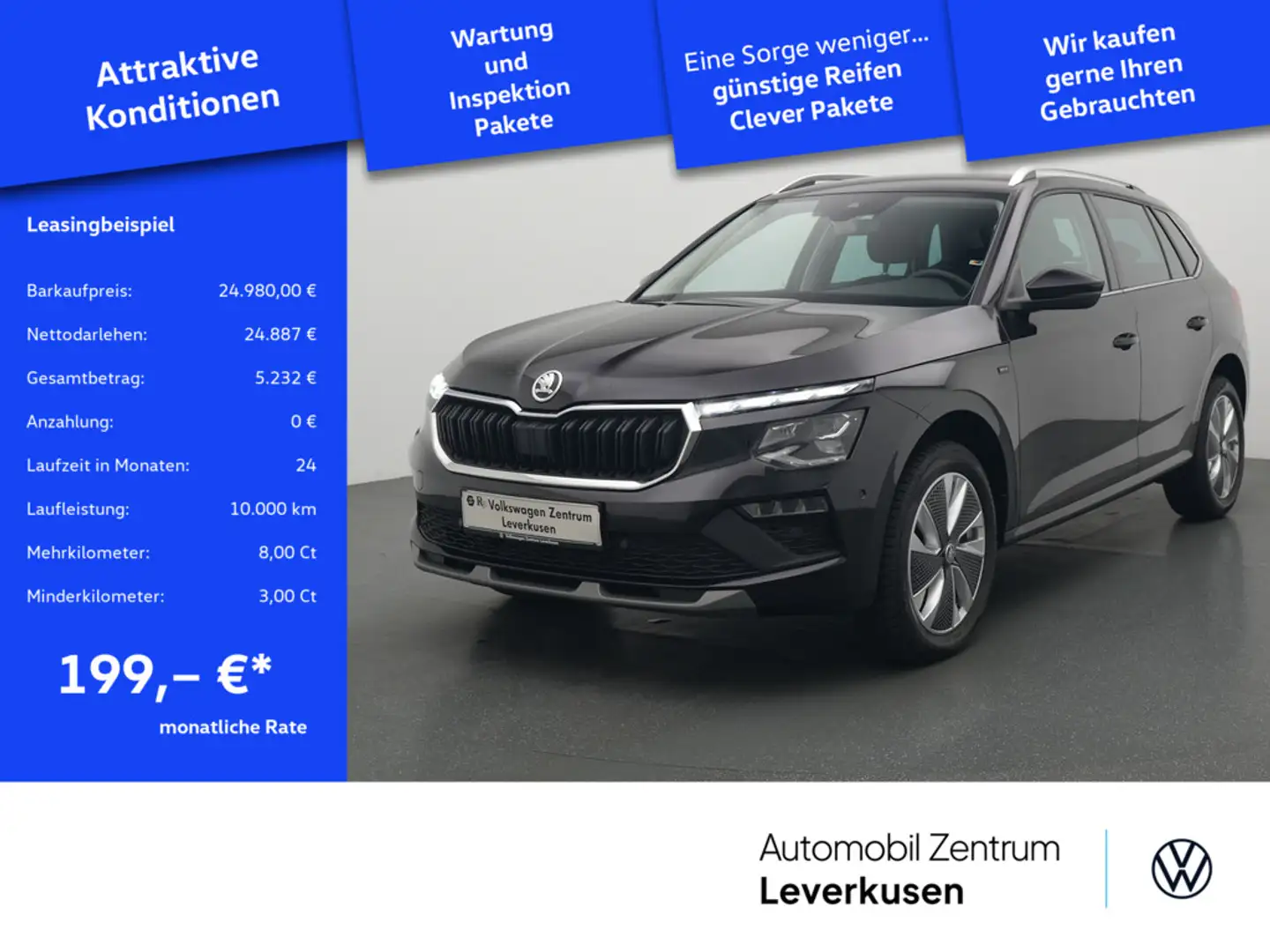 Skoda Kamiq Selection DSG ACC AHK NAVI KAM LED SHZ Noir - 1