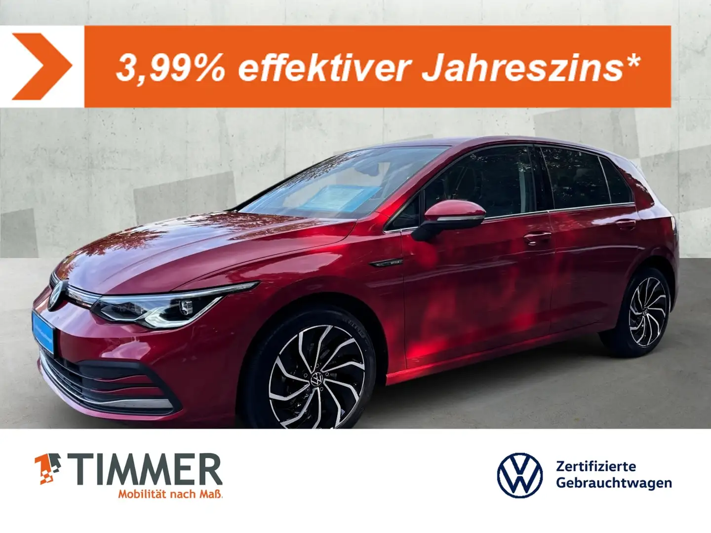 Volkswagen Golf VIII 1.5 TSI STYLE *STHZG *LED *ACC *VIRTUAL *NAV Rouge - 1