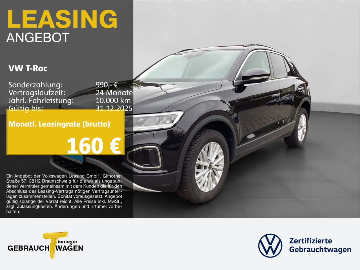 Volkswagen T-Roc 1.0 TSI LIFE NAVI SITZH PDC+ VIRTUAL Schwarz - 1