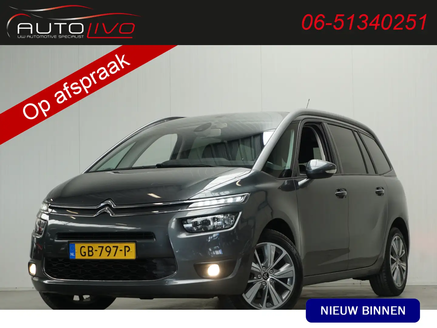 Citroen Grand C4 Picasso 1.6 e-THP Intensive AUTOMAAT! 165 PK! MASSAGE NAVI Grijs - 1