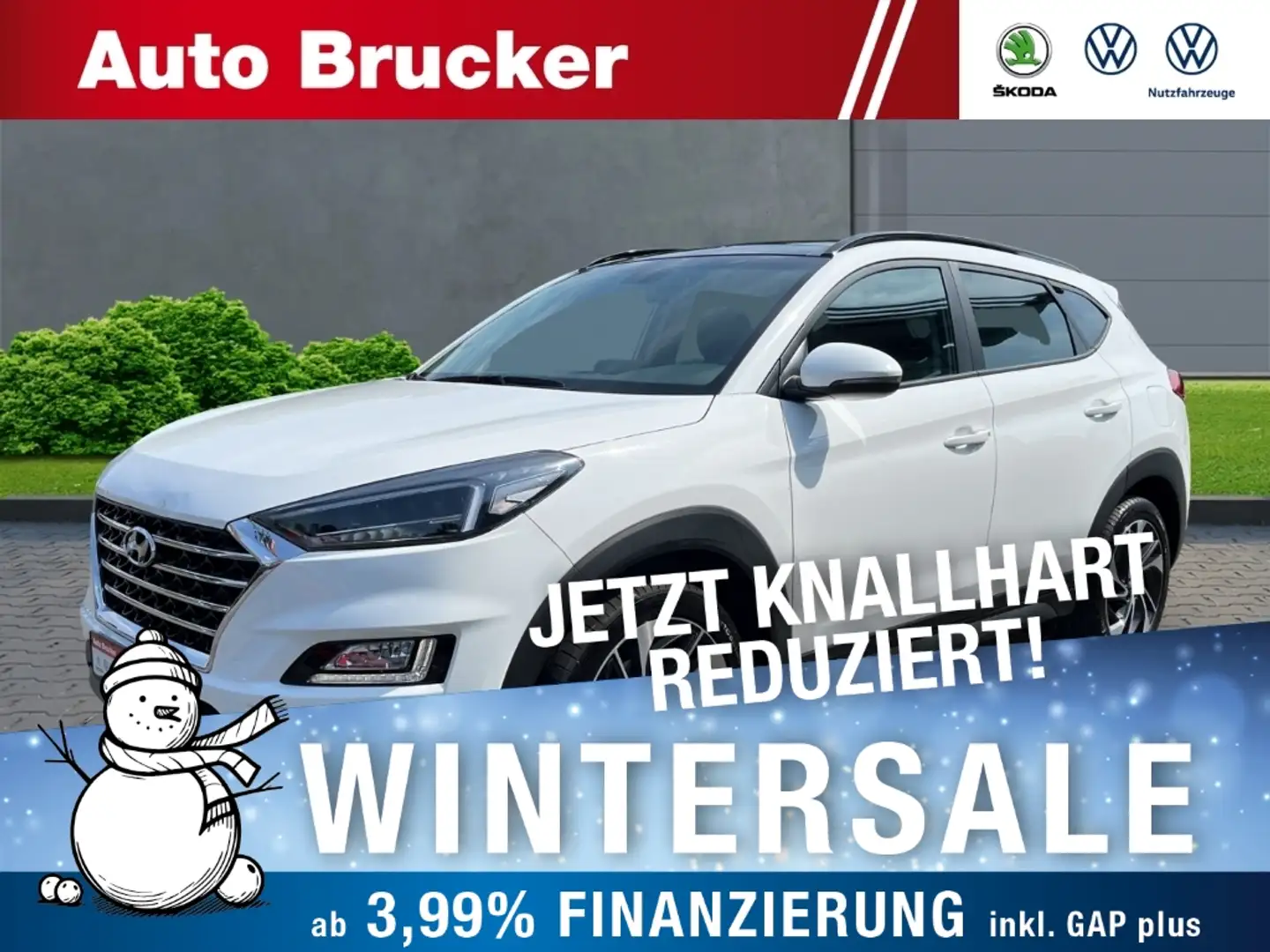 Hyundai TUCSON Trend 1.6 Allrad+Pano+LED+Navi+RFK+SHZ+2-Zonen-Kli Weiß - 1