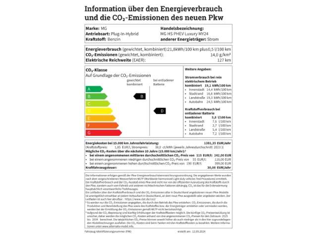 MG HS LUXURY PHEV Navi+Leder+Memory Sitze+360 Grad Kamer