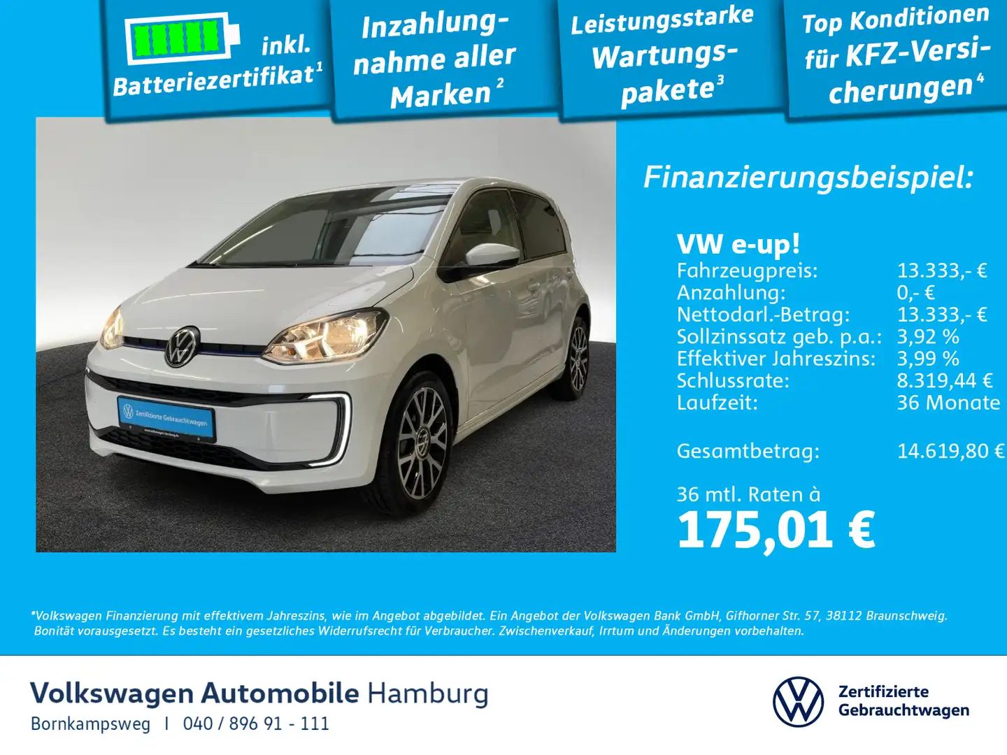 Volkswagen e-up! Move Rückfahrkamera Climatronic Sitzhzg Weiß - 1
