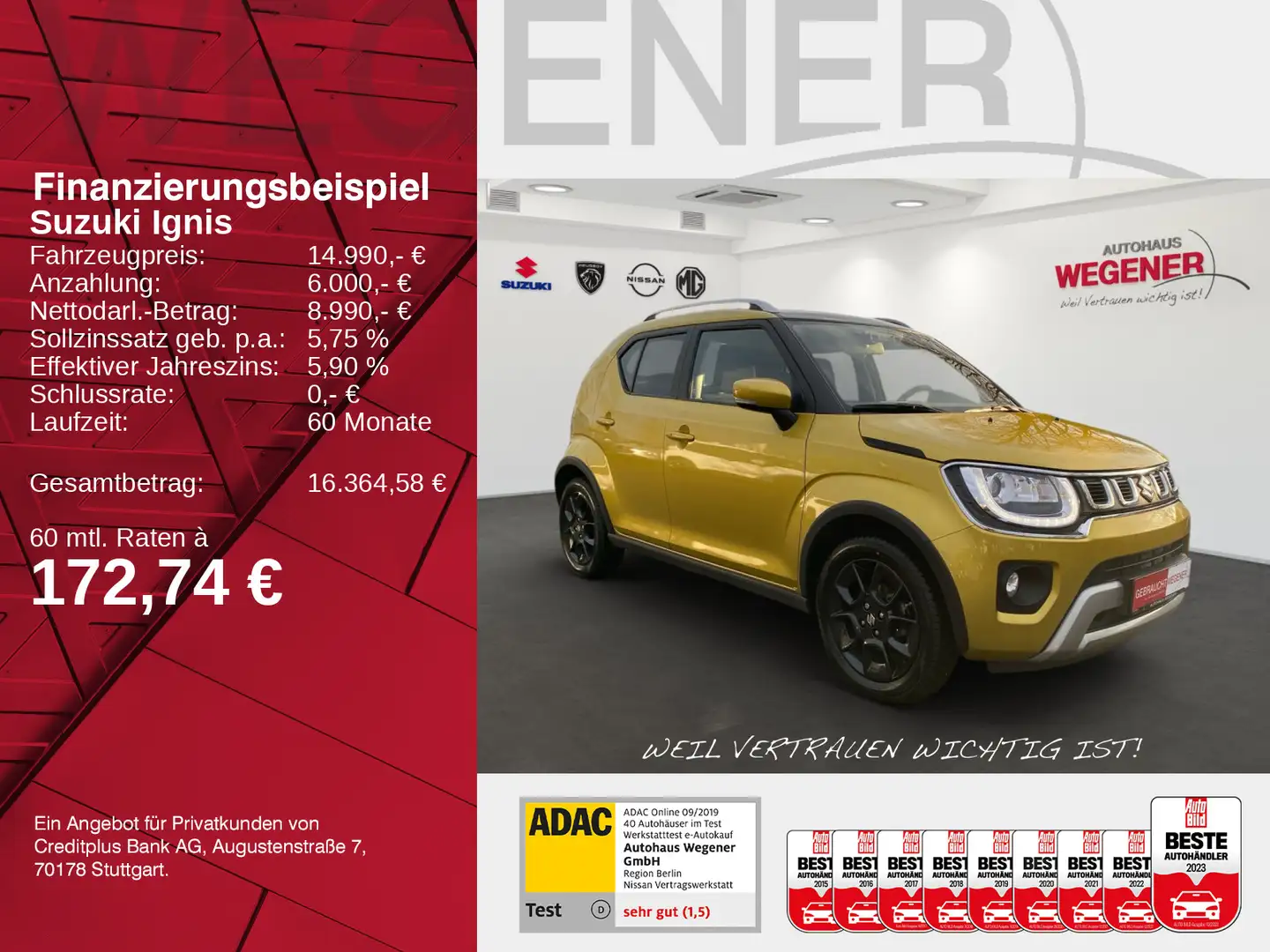 Suzuki Ignis IGNIS COMFORT+ HYBRID ALLWETTER/SCHECKHEFT Gelb - 2