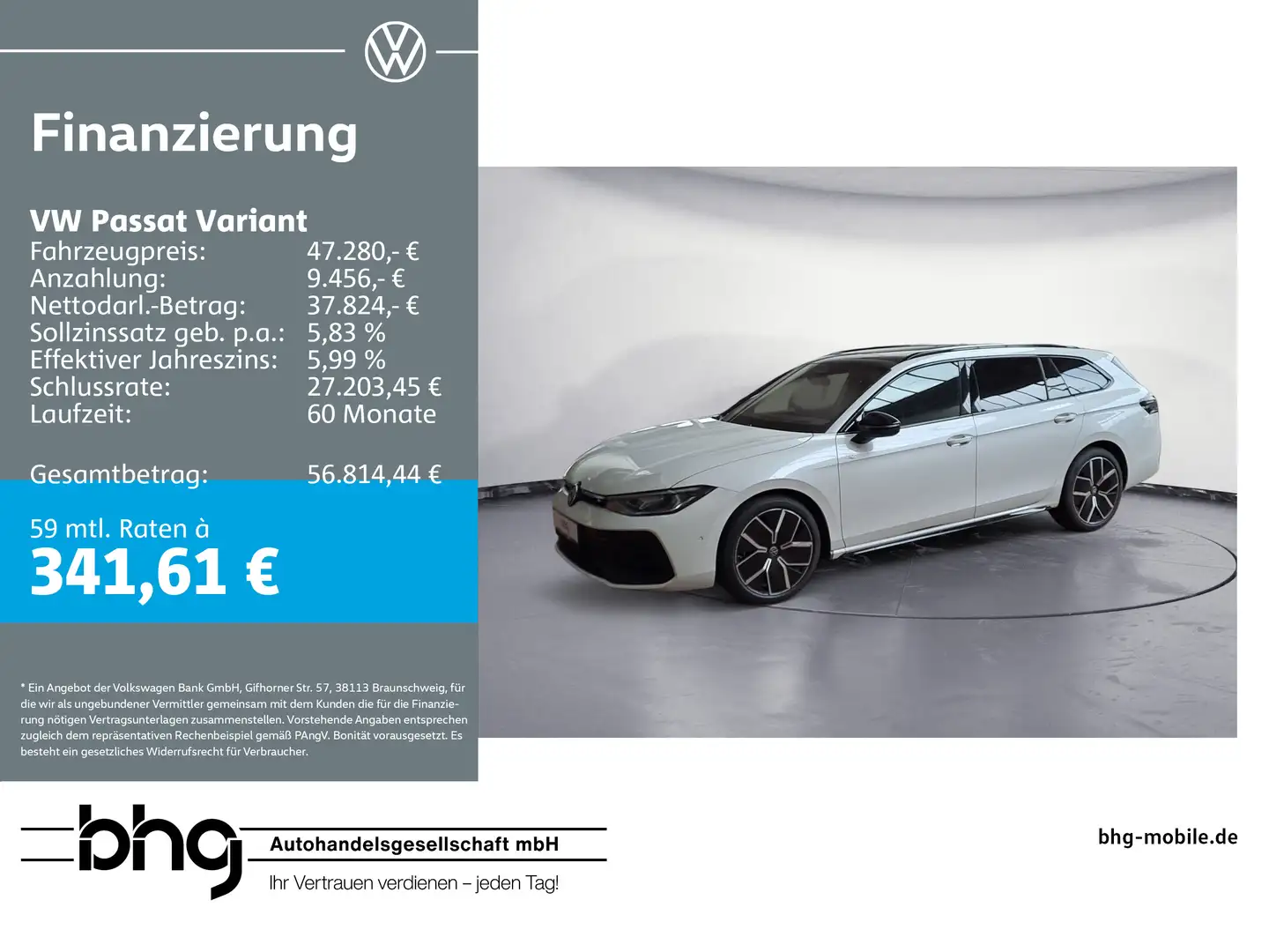 Volkswagen Passat Variant 2.0 TDI DSG 4Motion R-Line Standh Weiß - 1