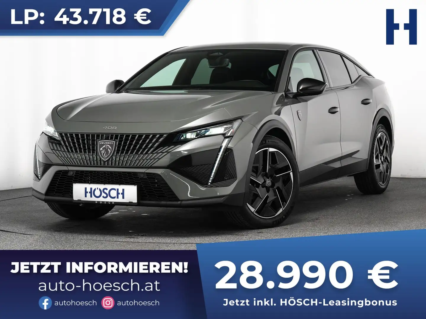 Peugeot 408 GT 145 Hybrid ALCANTARA WENIG KM WIE NEU Grau - 1