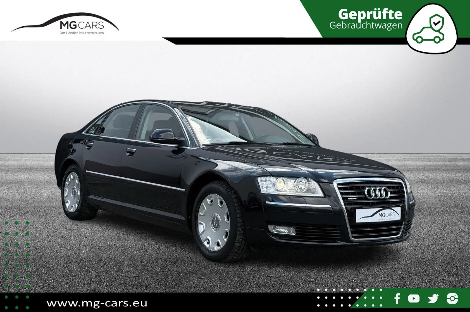 Audi A8 4.2 V8 FSI~Quattro~Lück.Service~1.Hand~Top! Negro - 1