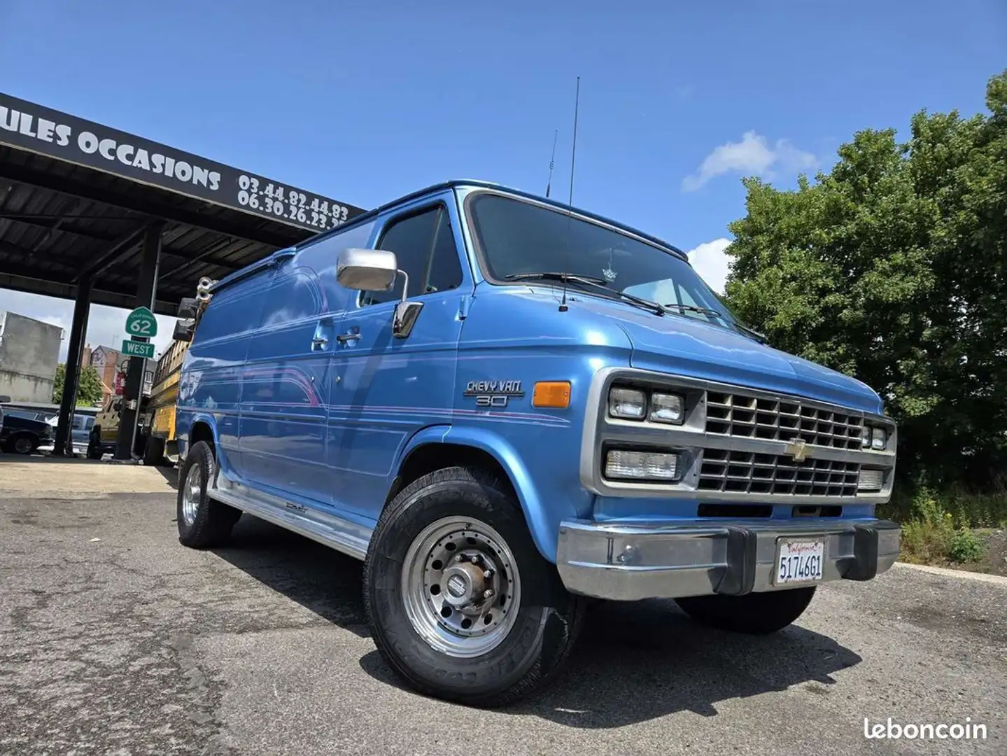 Chevrolet Chevy Van G30 5.7 V8 tôlé Bleu - 2