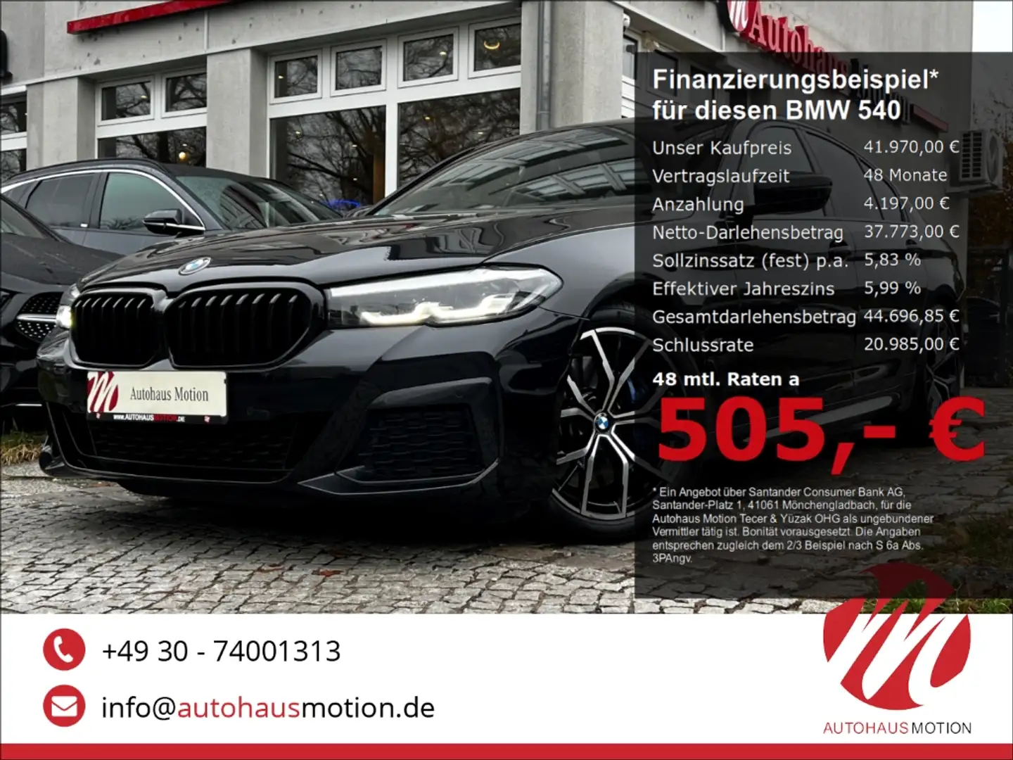 BMW 540 d xDrive M Sport LED HUD KAMERA LEDER AMBIENTE Zwart - 1