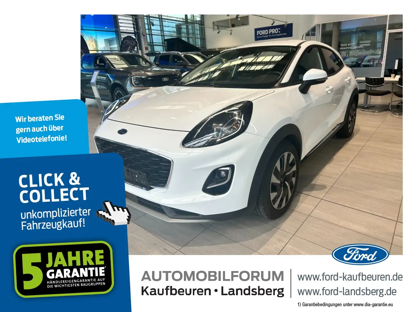 Ford Puma 1.0 EcoBoost Titanium Design LED SHZ KlimaA Wit - 1
