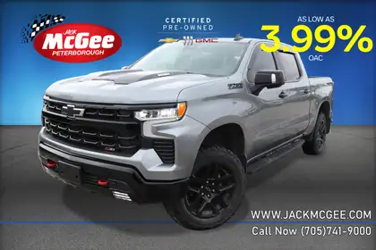 Gray 2025 Chevrolet Silverado 1500 LT Trail Boss Crew Cab 4WD Pickup Truck Four-Wheel Drive Automatic