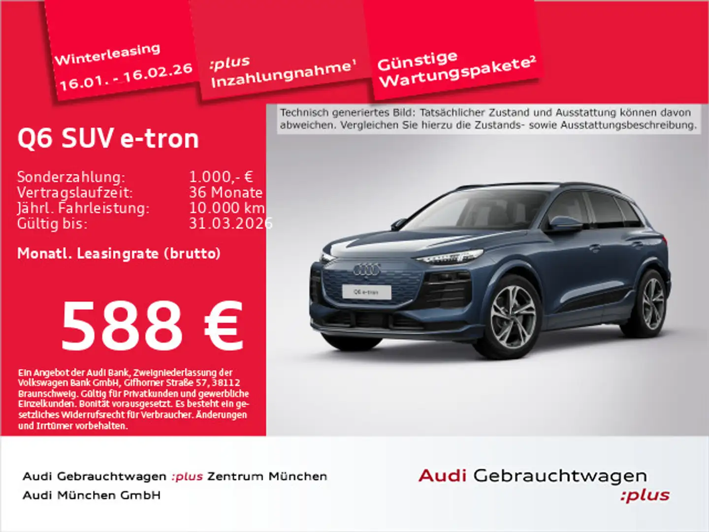 Audi Q6 e-tron Pano/B&O/Matrix/Navi+/HUD/Memory/Priva Bleu - 1