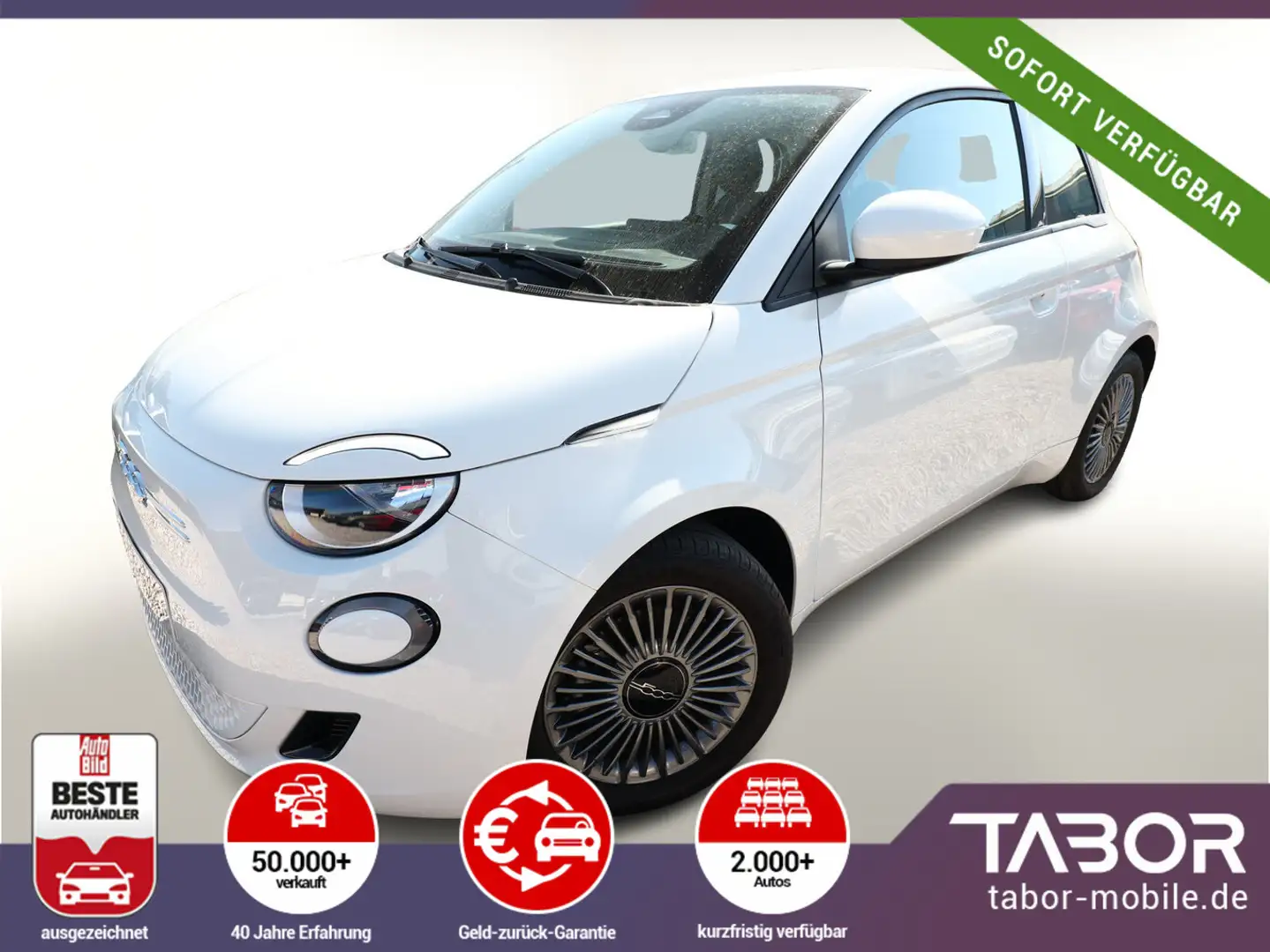 Fiat 500e 3+1 42kWh 118 Icon Nav SchukoM2 Klima Temp Wit - 1