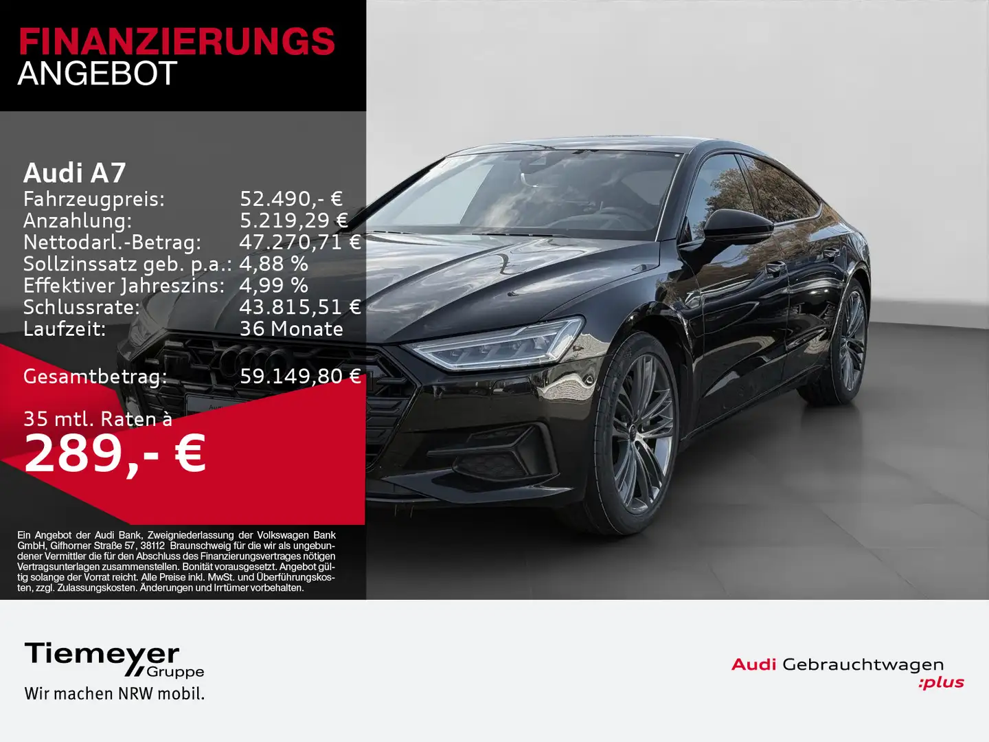 Audi A7 50 TFSI e Q UPE97 LM20 AHK LEDER HuD Noir - 1