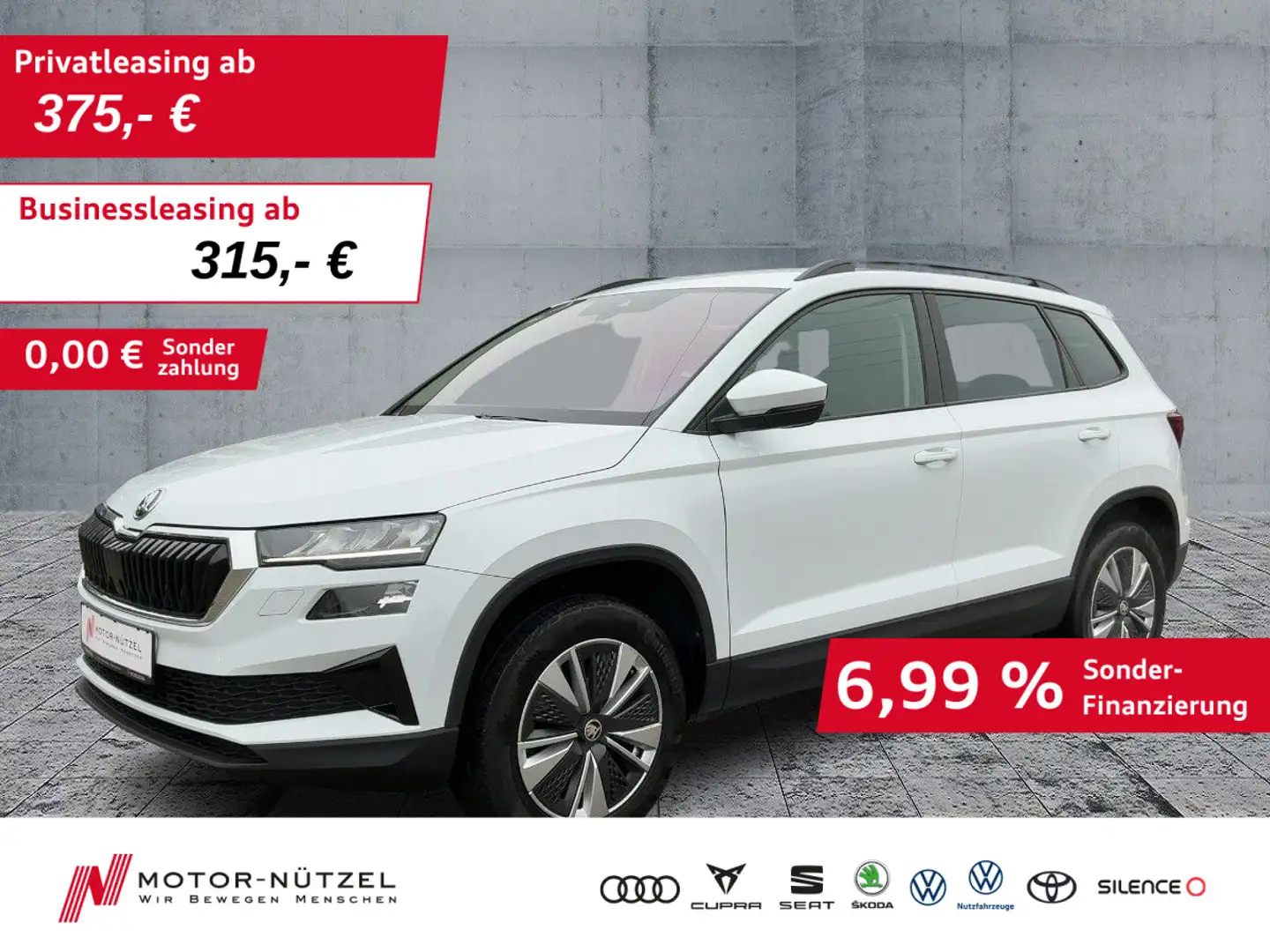 Skoda Karoq 2.0 TDI DSG 4x4 AMBITION LED+ACC+AHK+NAVI Weiß - 1
